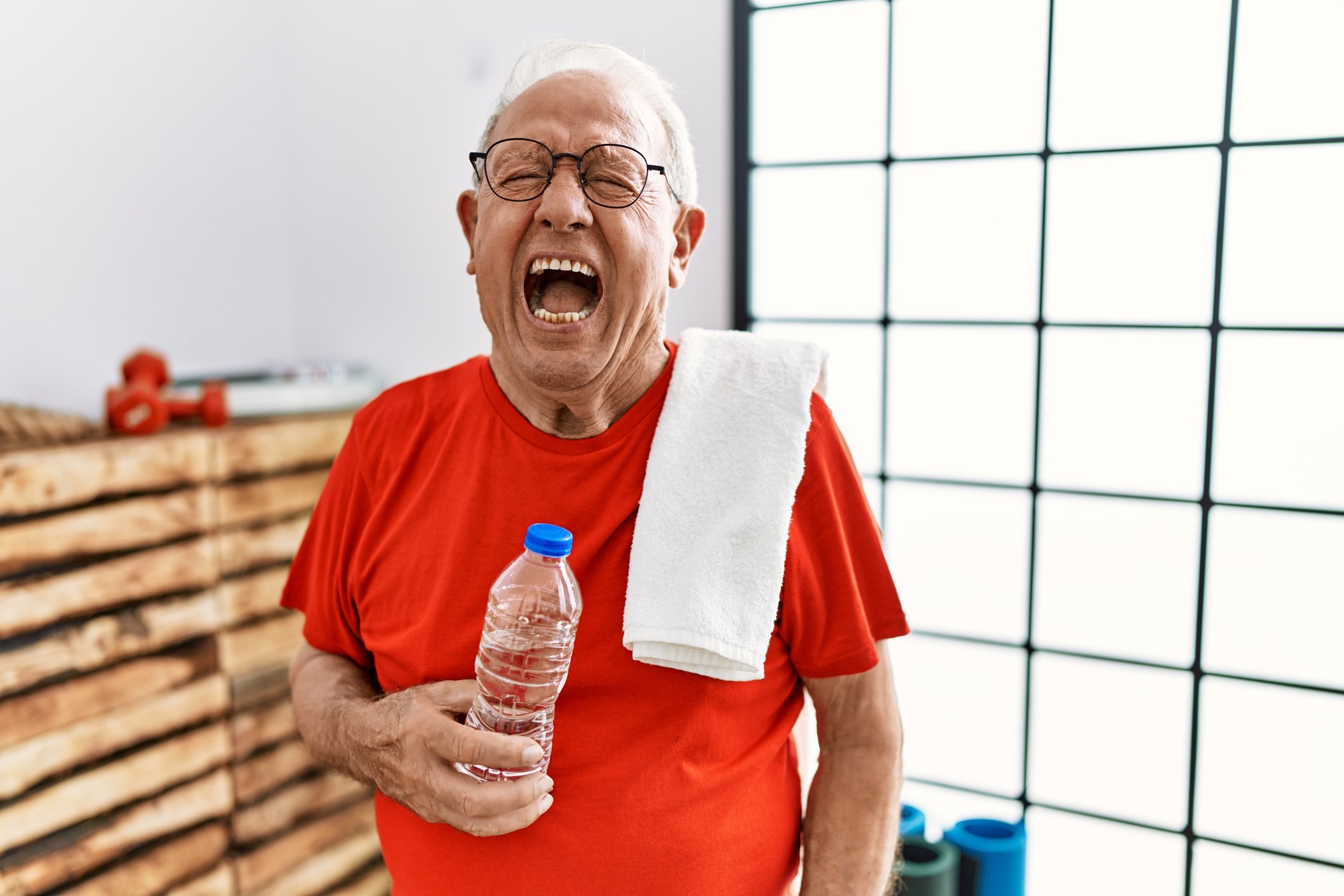 elder man sweating